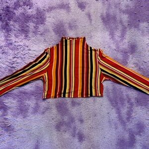 Fall Striped long sleeve crop top